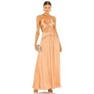 Jonathan Simkhai Peach Halter Maxi Dress